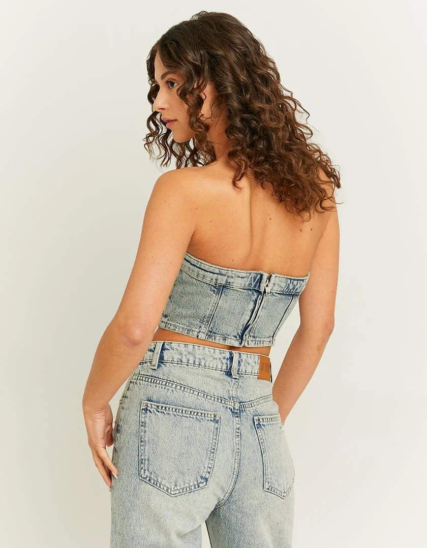 Tally Weijl - WOMEN WOVEN DENIM TOP EHBL Tally Weijl - WOMEN WOVEN DENIM TOP EHBL