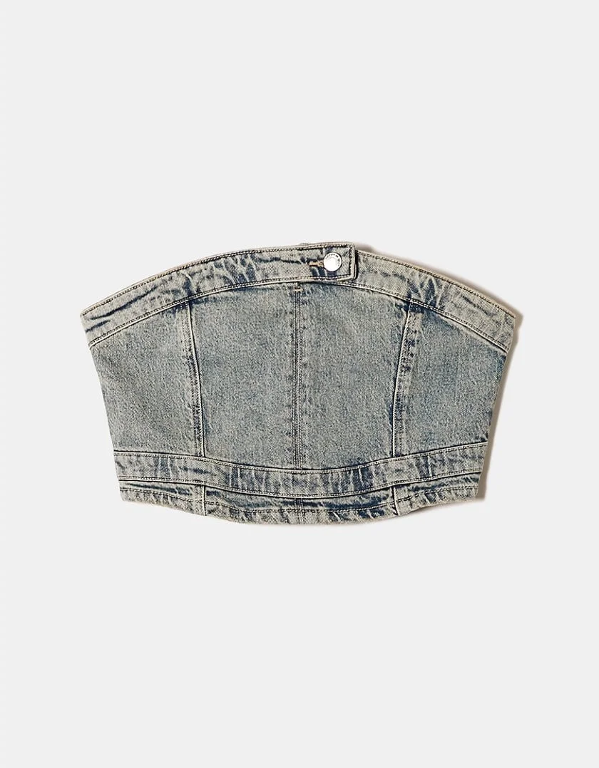 Tally Weijl - WOMEN WOVEN DENIM TOP EHBL Tally Weijl - WOMEN WOVEN DENIM TOP EHBL