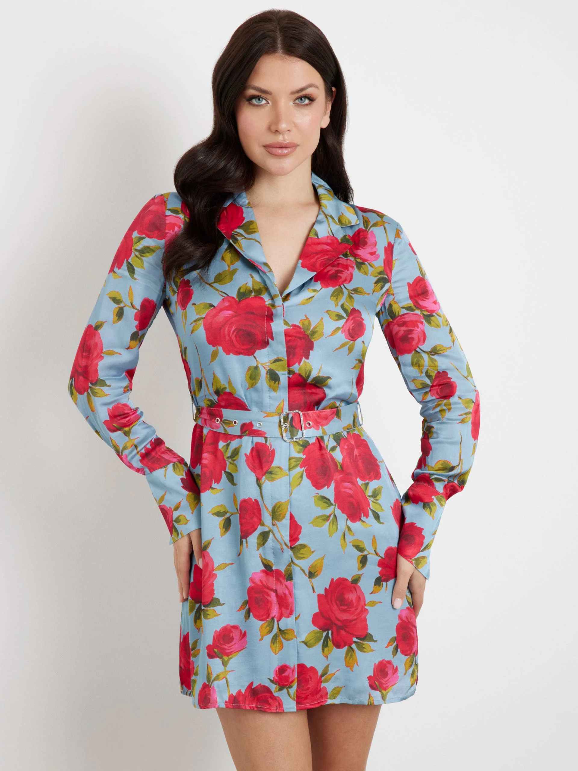 GUESS - GRACE FLARE MINI BELTED DRESS GUESS - GRACE FLARE MINI BELTED DRESS