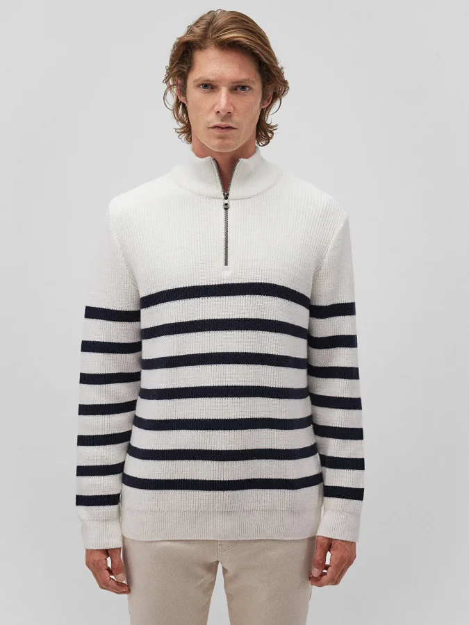 Mavi - STRIPE HALF ZIP SWEATER