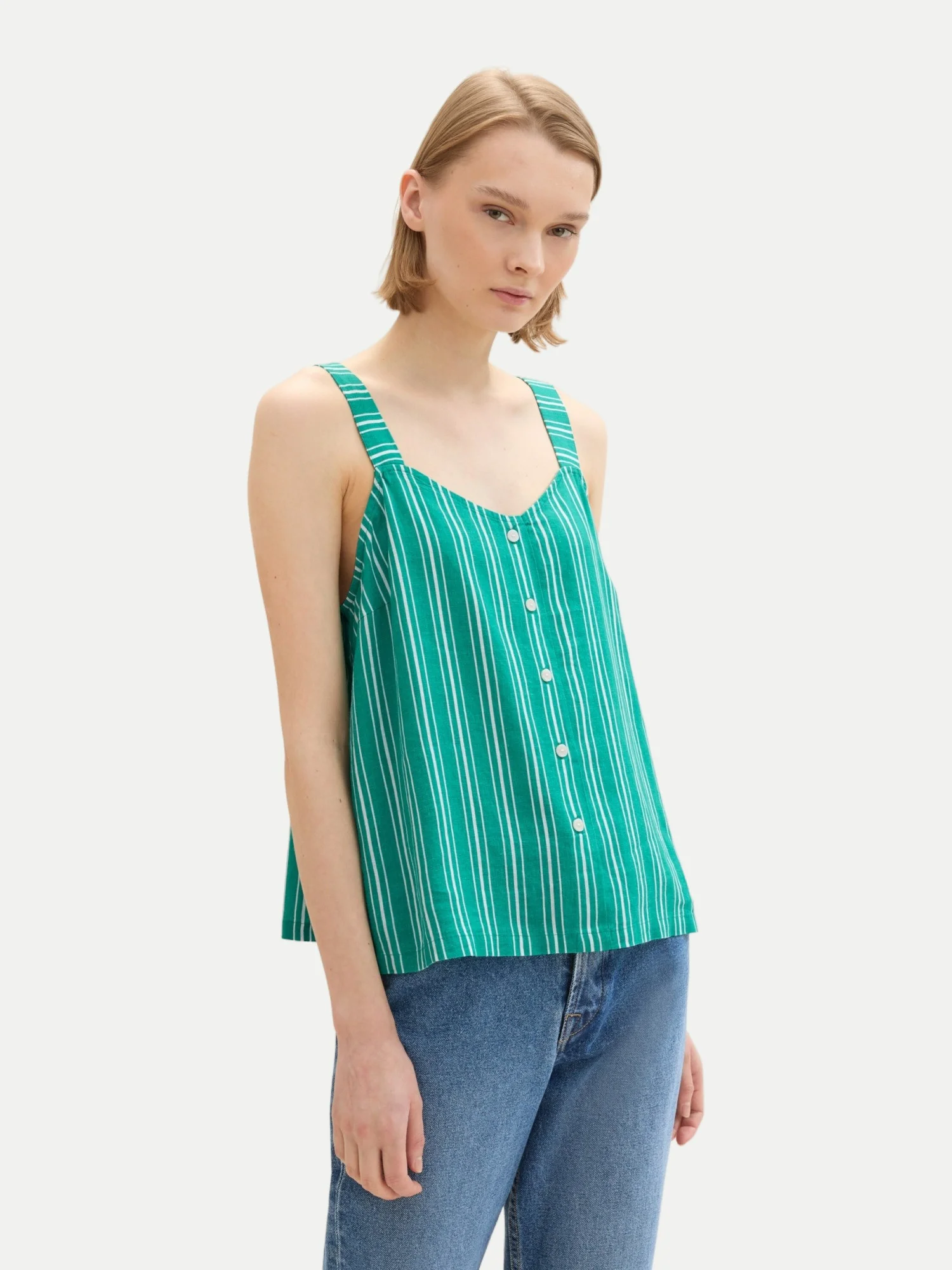 Tom Tailor - Linen Mix Top With Buttons Tom Tailor - Linen Mix Top With Buttons