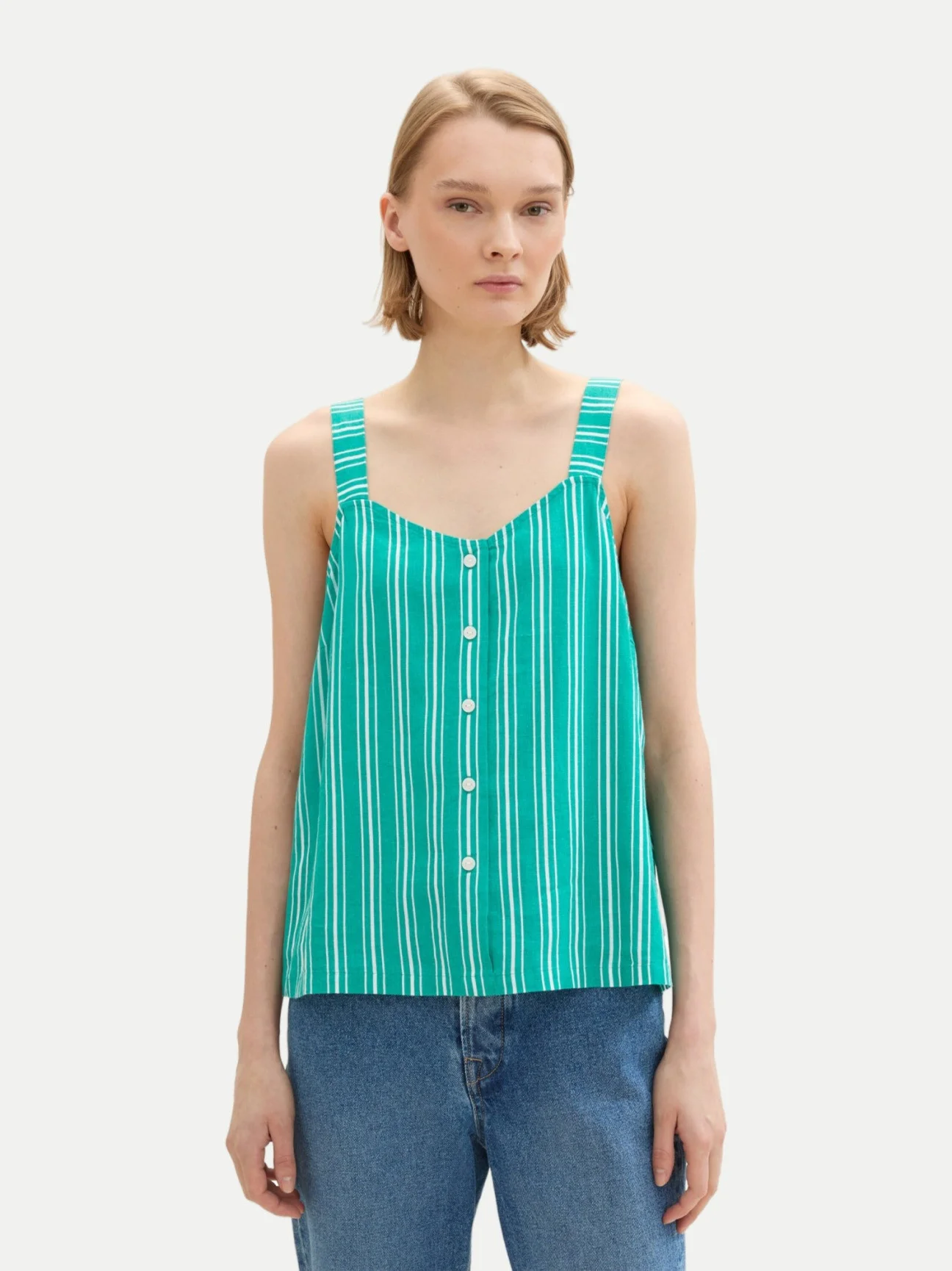 Tom Tailor - Linen Mix Top With Buttons Tom Tailor - Linen Mix Top With Buttons