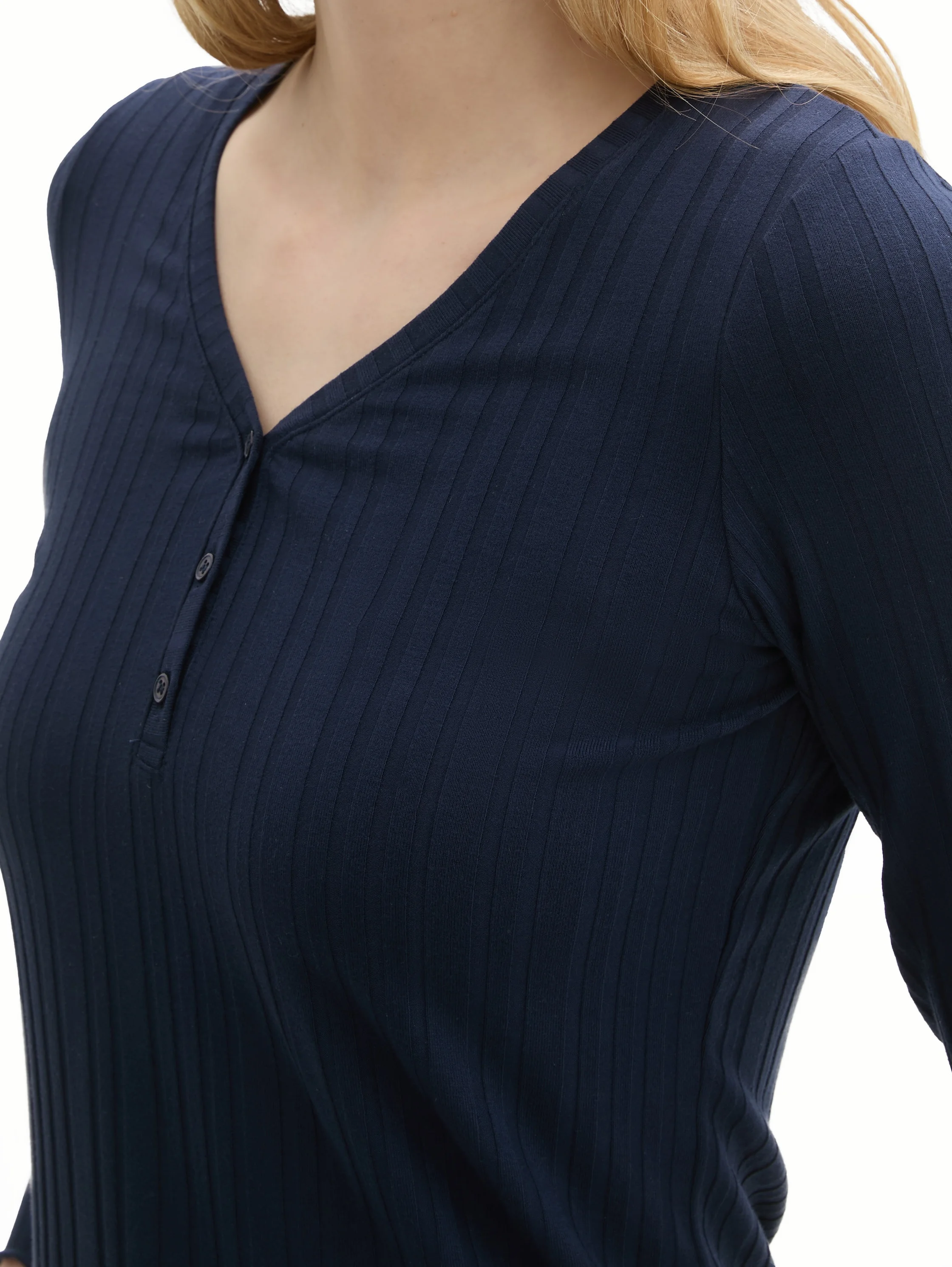 Tom Tailor - T-Shirt Rib Henley Tom Tailor - T-Shirt Rib Henley