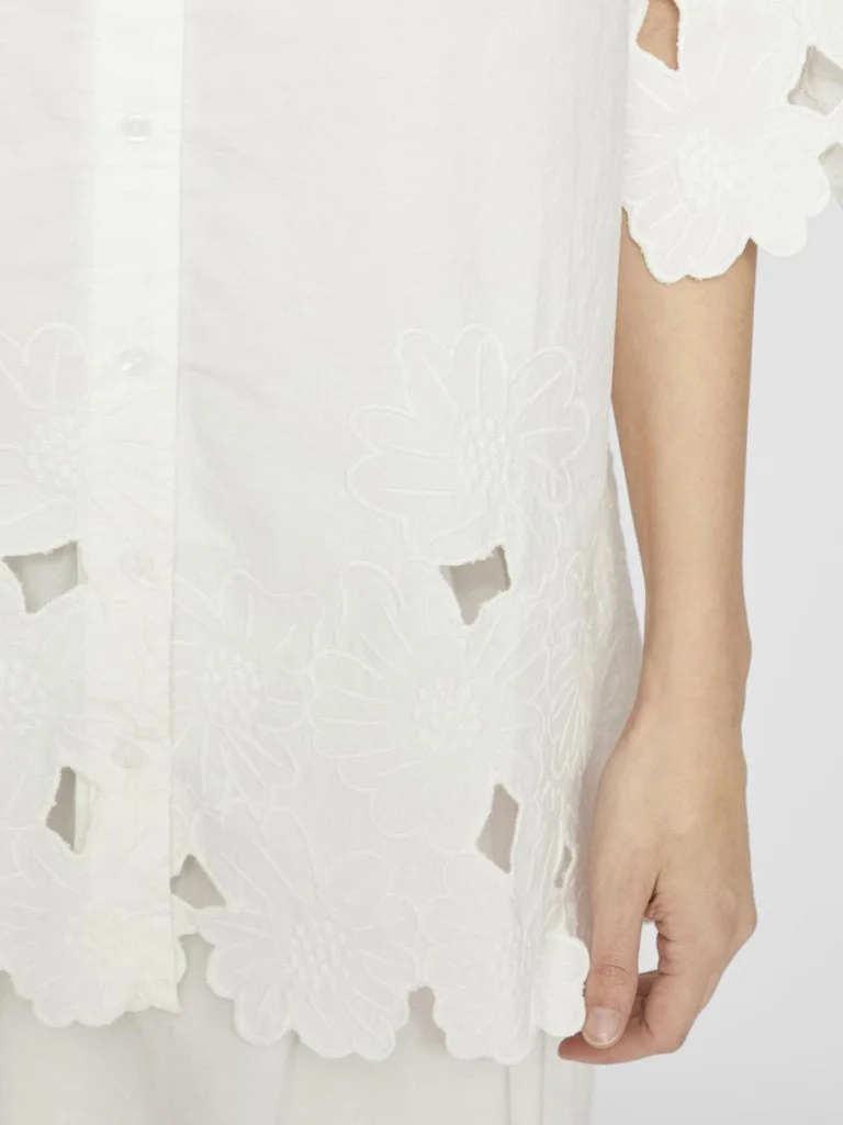 VILA - VIDOLLA 3/4 EMBROIDERY SHIRT VILA - VIDOLLA 3/4 EMBROIDERY SHIRT