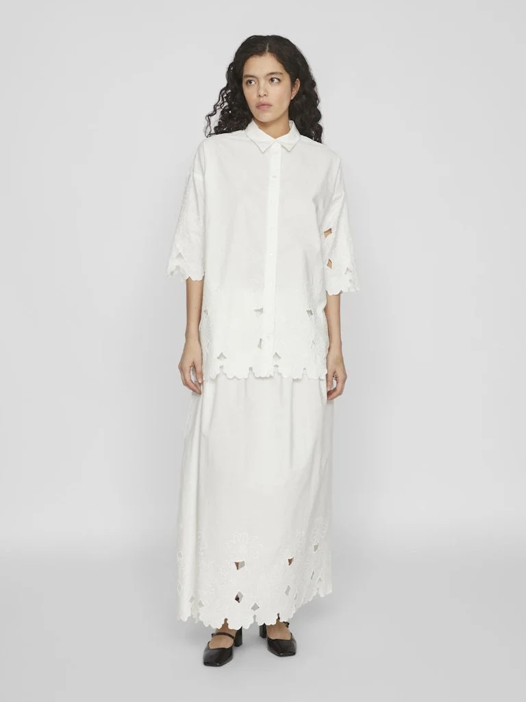 VILA - VIDOLLA 3/4 EMBROIDERY SHIRT VILA - VIDOLLA 3/4 EMBROIDERY SHIRT