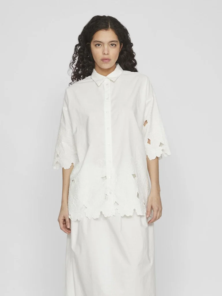 VILA - VIDOLLA 3/4 EMBROIDERY SHIRT VILA - VIDOLLA 3/4 EMBROIDERY SHIRT