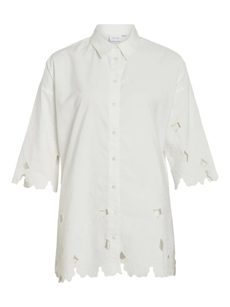 VILA - VIDOLLA 3/4 EMBROIDERY SHIRT VILA - VIDOLLA 3/4 EMBROIDERY SHIRT