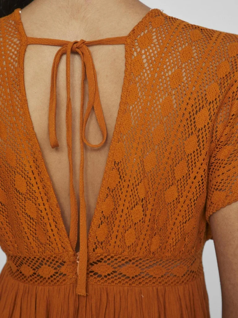 VILA - VIAMLINE V-NECK S/L SHORT DRESS VILA - VIAMLINE V-NECK S/L SHORT DRESS