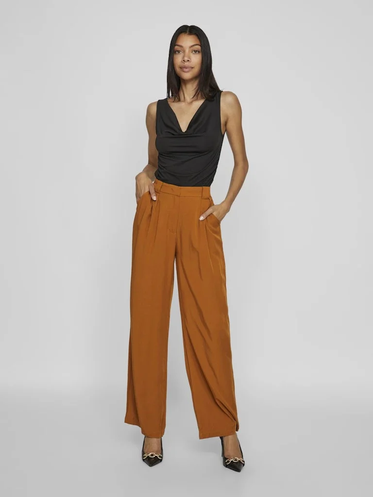 VILA - VISELMA AVRIL HW PLEATED PANTS VILA - VISELMA AVRIL HW PLEATED PANTS