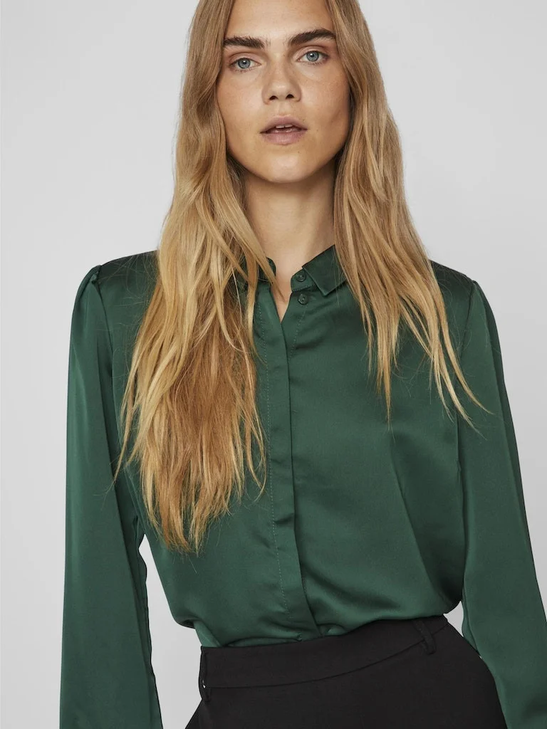 VILA - VIELLETTE SATIN L/S SHIRT - NOOS VILA - VIELLETTE SATIN L/S SHIRT - NOOS
