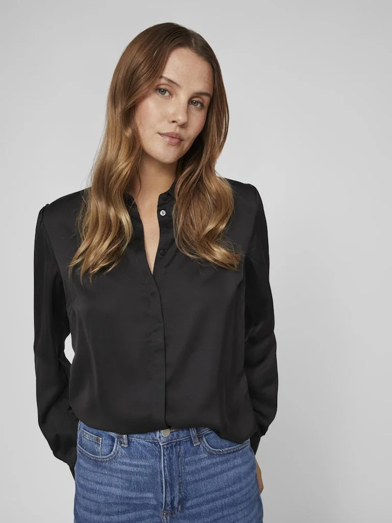 VILA - VIELLETTE SATIN L/S SHIRT - NOOS VILA - VIELLETTE SATIN L/S SHIRT - NOOS