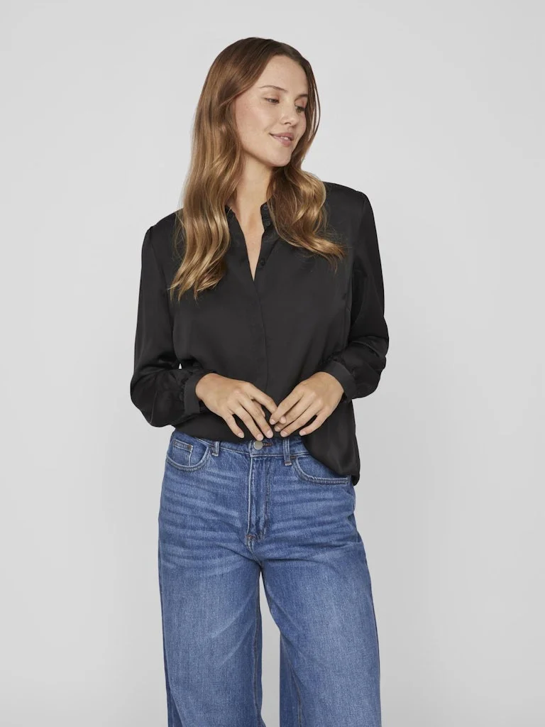 VILA - VIELLETTE SATIN L/S SHIRT - NOOS VILA - VIELLETTE SATIN L/S SHIRT - NOOS
