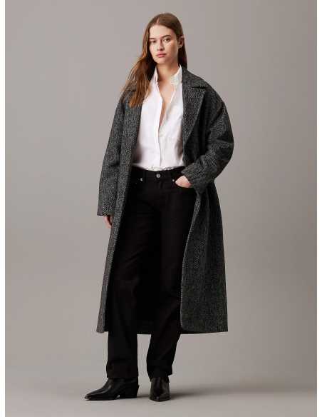 CALVIN KLEIN JEANS - SMELANGE LONG WOOL COAT Size XL