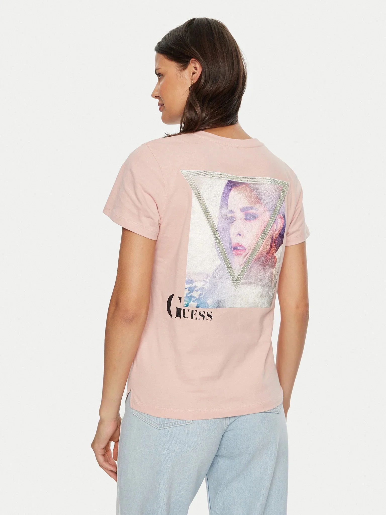 GUESS - SS CN PICTURED STRASS TEE GUESS - SS CN PICTURED STRASS TEE
