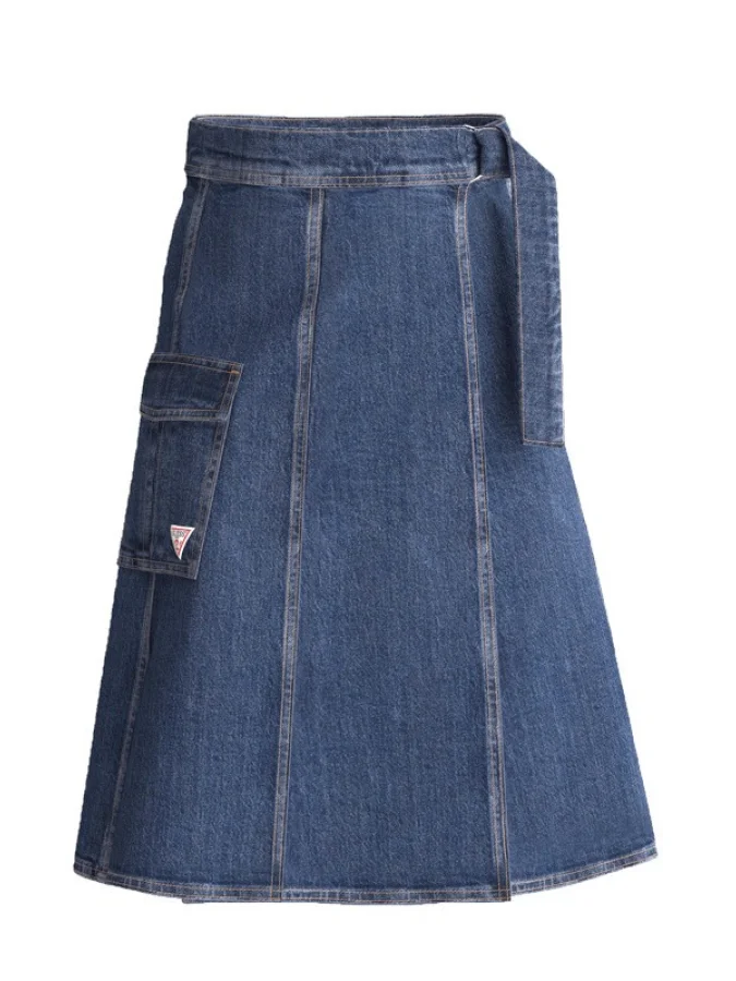 GUESS - STRETCH DENIM MIDI...