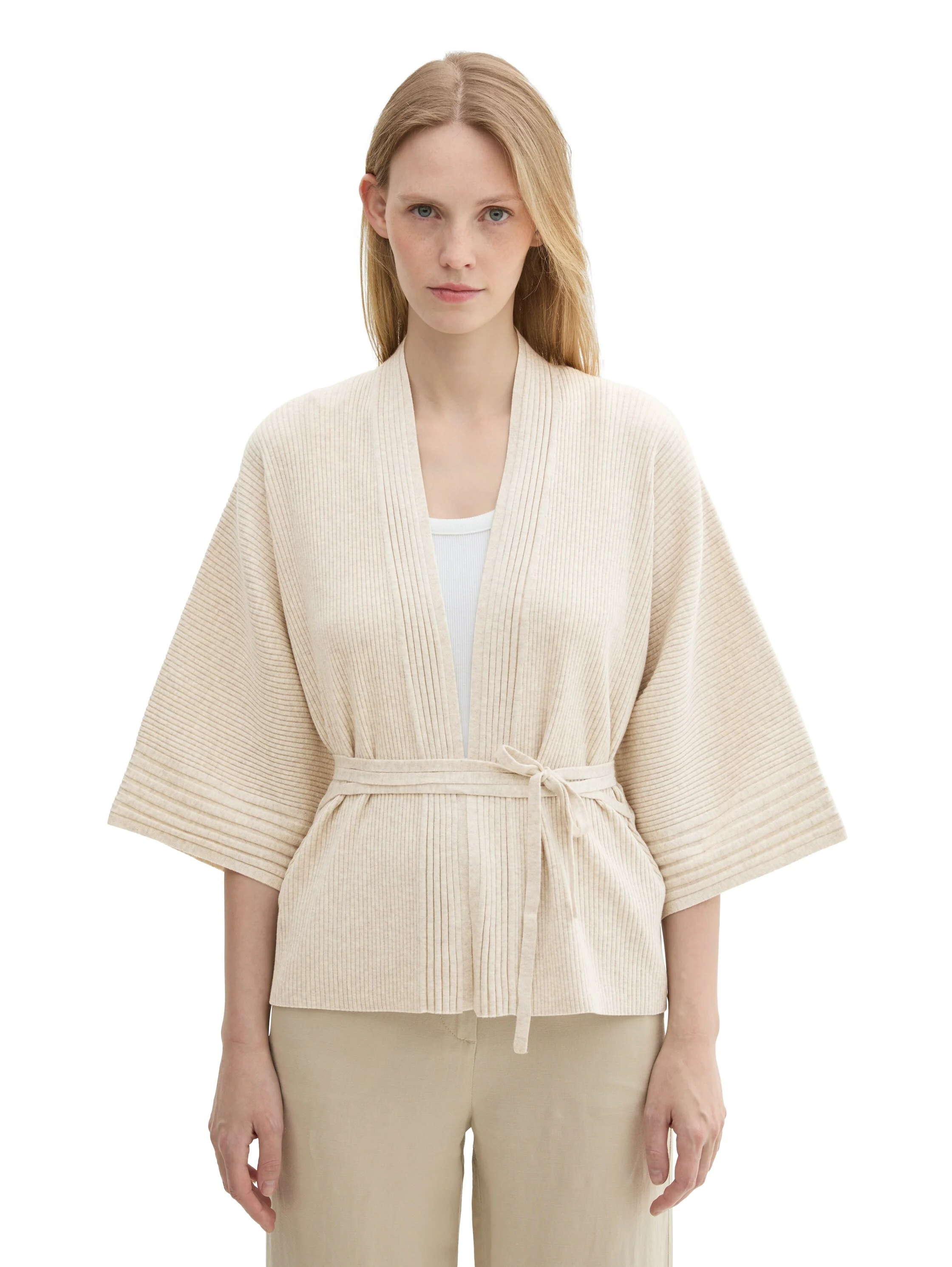 Tom Tailor - Knit Belted Rib Cardigan Tom Tailor - Knit Belted Rib Cardigan