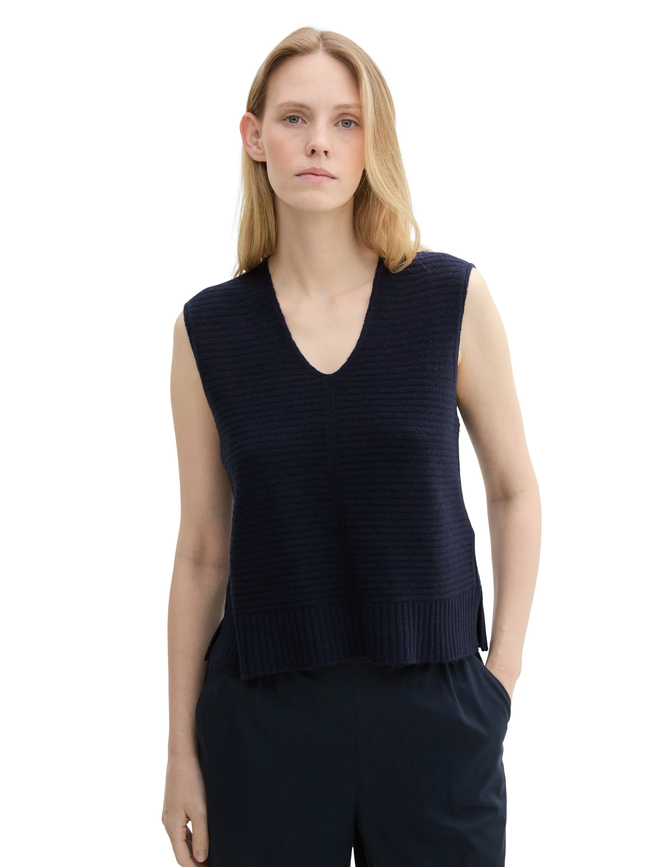 Tom Tailor - Knit Cosy V-neck Vest Tom Tailor - Knit Cosy V-neck Vest