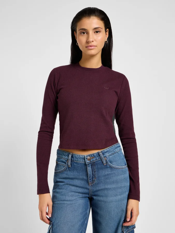 Lee - LS CROPPED RIB TEE