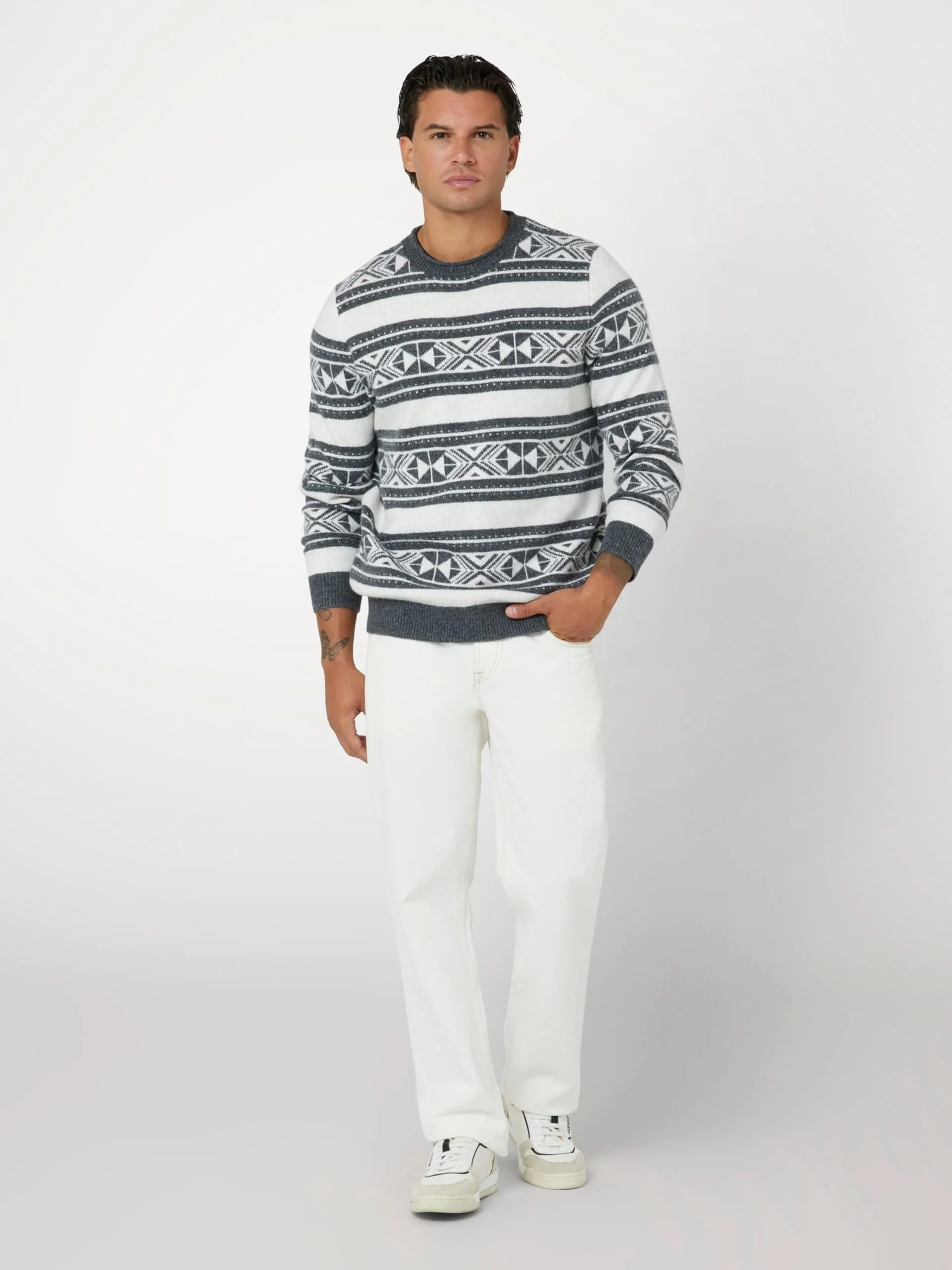 GUESS - EZEKIEL CN JACQUARD SWTR GUESS - EZEKIEL CN JACQUARD SWTR