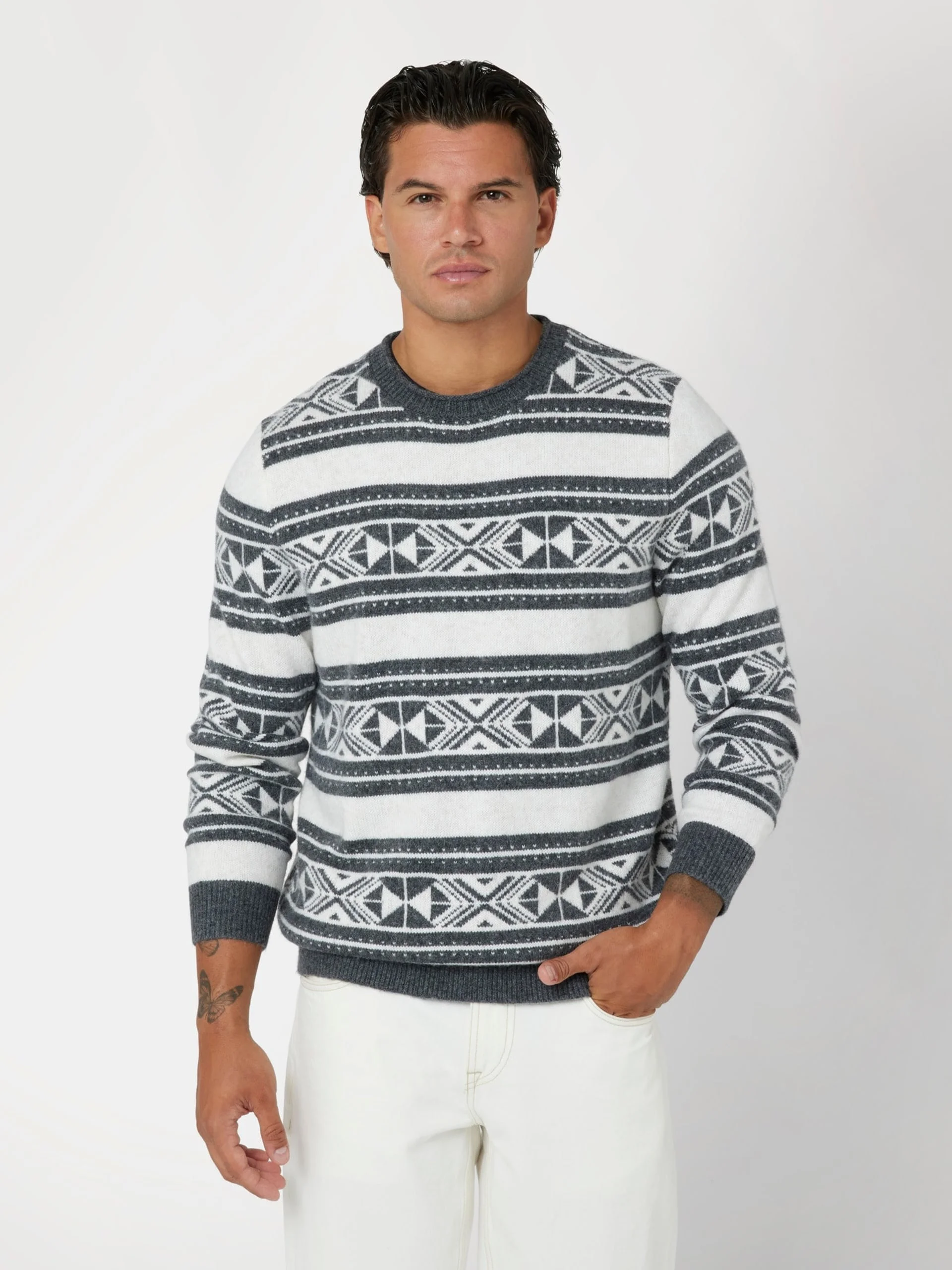 GUESS - EZEKIEL CN JACQUARD SWTR GUESS - EZEKIEL CN JACQUARD SWTR