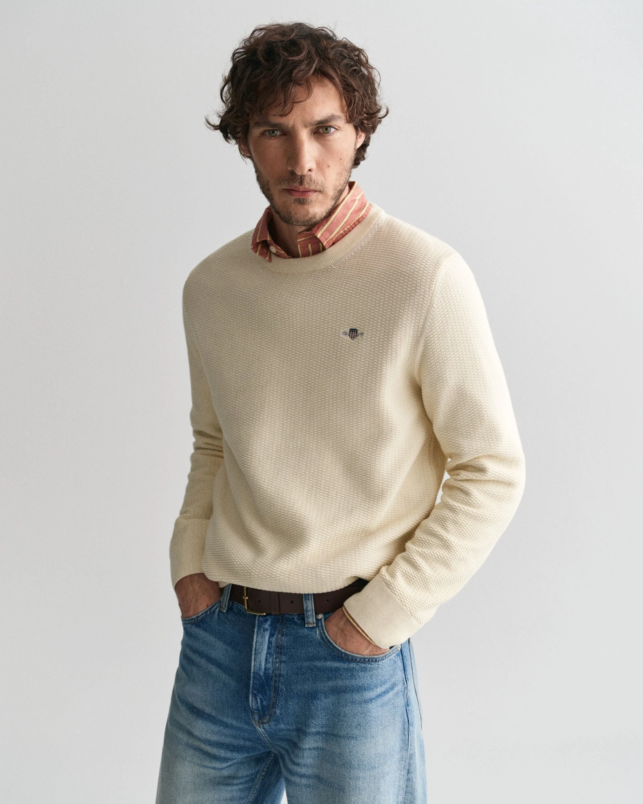 Gant - COTTON MICRO TEXTURED C-NECK Gant - COTTON MICRO TEXTURED C-NECK