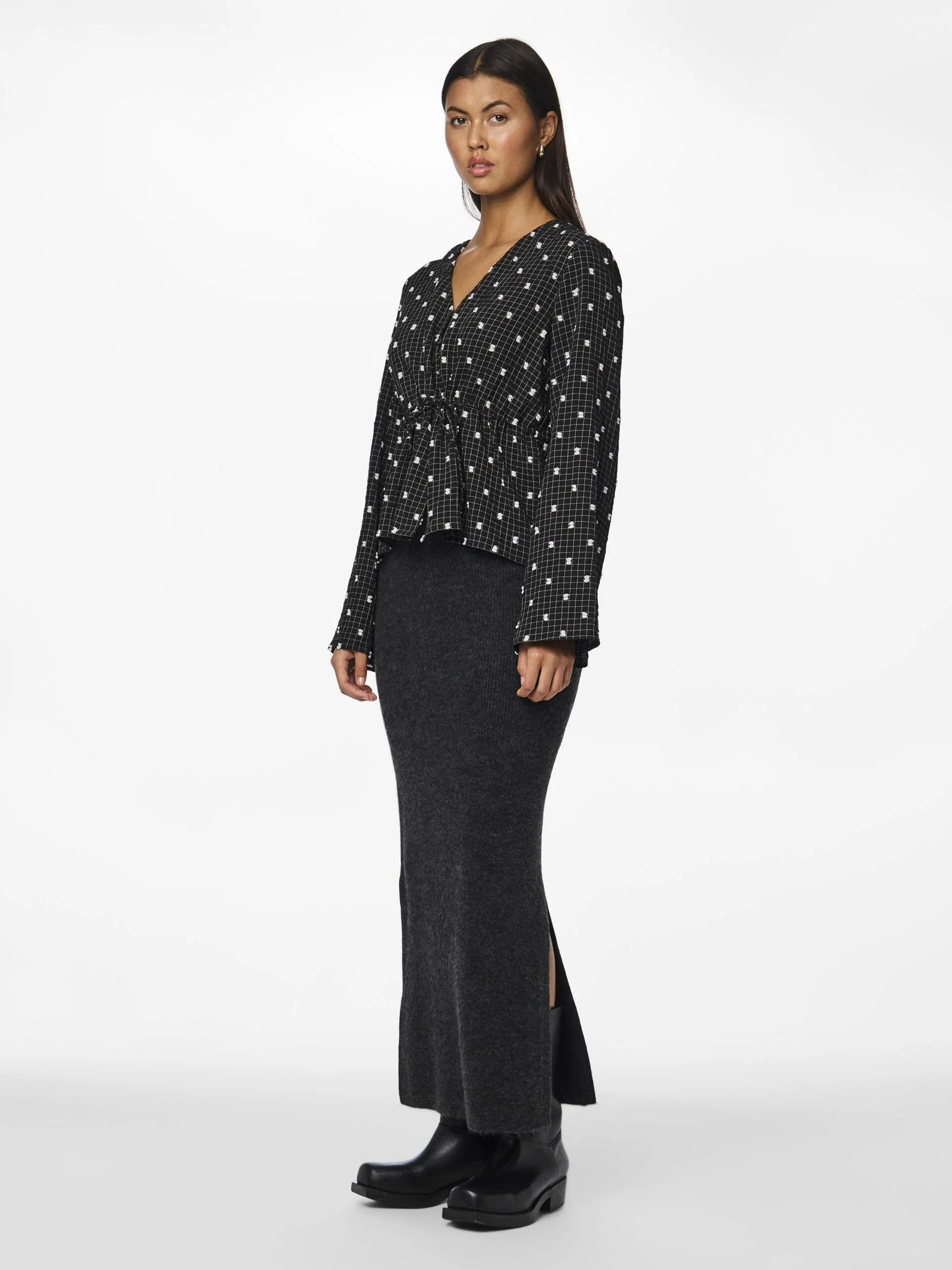 Pieces - PCNOVALEE LS TIE TOP Pieces - PCNOVALEE LS TIE TOP