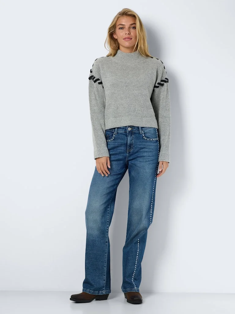 Noisy May - NMDONNA L/S O-NECK LACE KNIT Noisy May - NMDONNA L/S O-NECK LACE KNIT
