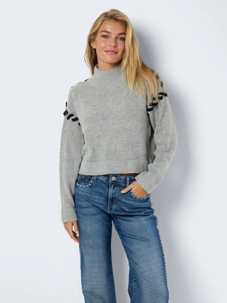 Noisy May - NMDONNA L/S O-NECK LACE KNIT Noisy May - NMDONNA L/S O-NECK LACE KNIT