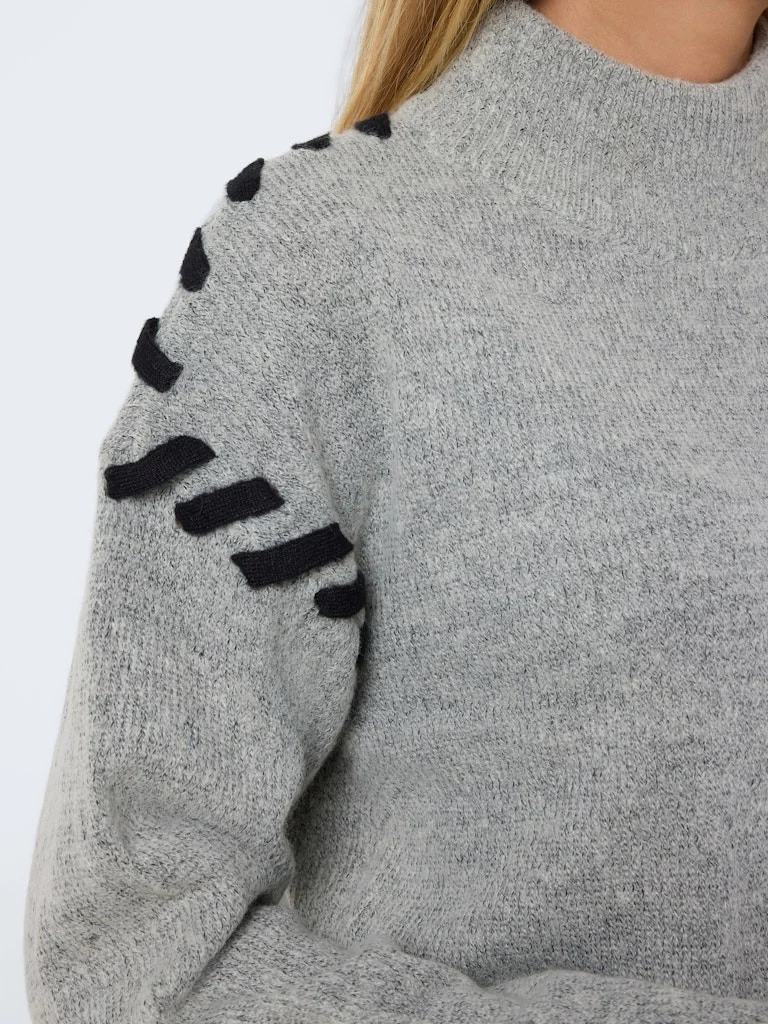 Noisy May - NMDONNA L/S O-NECK LACE KNIT Noisy May - NMDONNA L/S O-NECK LACE KNIT