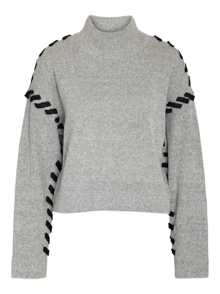 Noisy May - NMDONNA L/S O-NECK LACE KNIT Noisy May - NMDONNA L/S O-NECK LACE KNIT