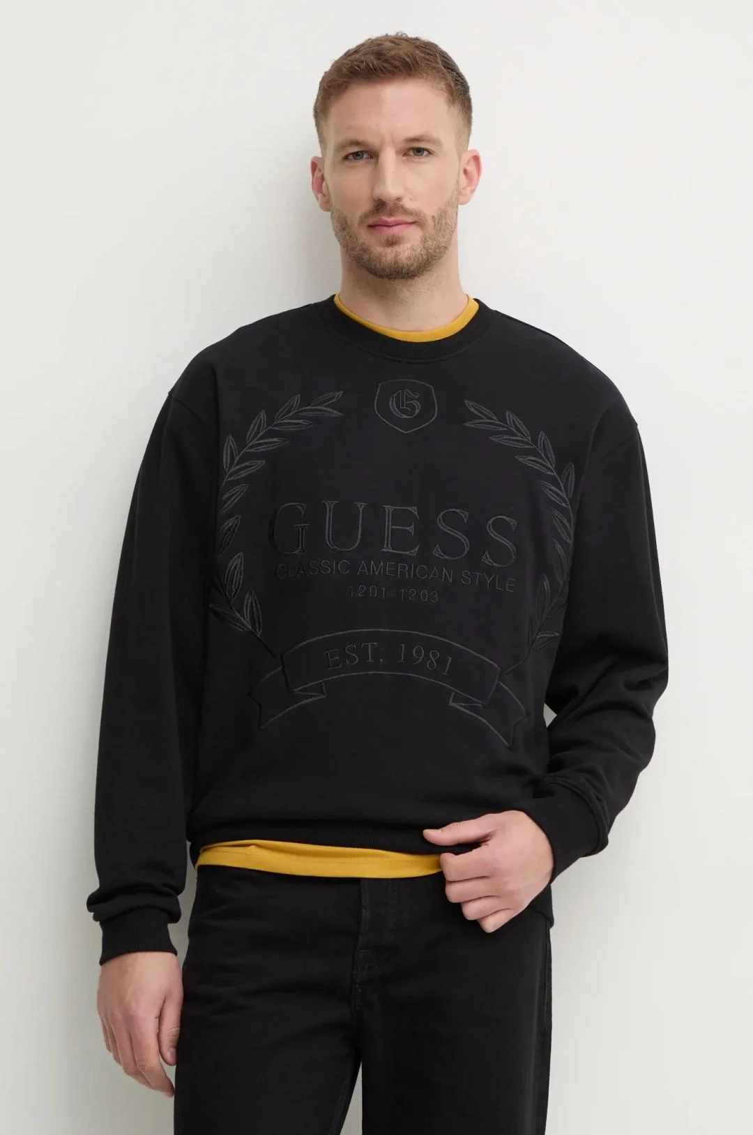 GUESS - ROY FLEECE GUESS CREST SWTSHRT GUESS - ROY FLEECE GUESS CREST SWTSHRT