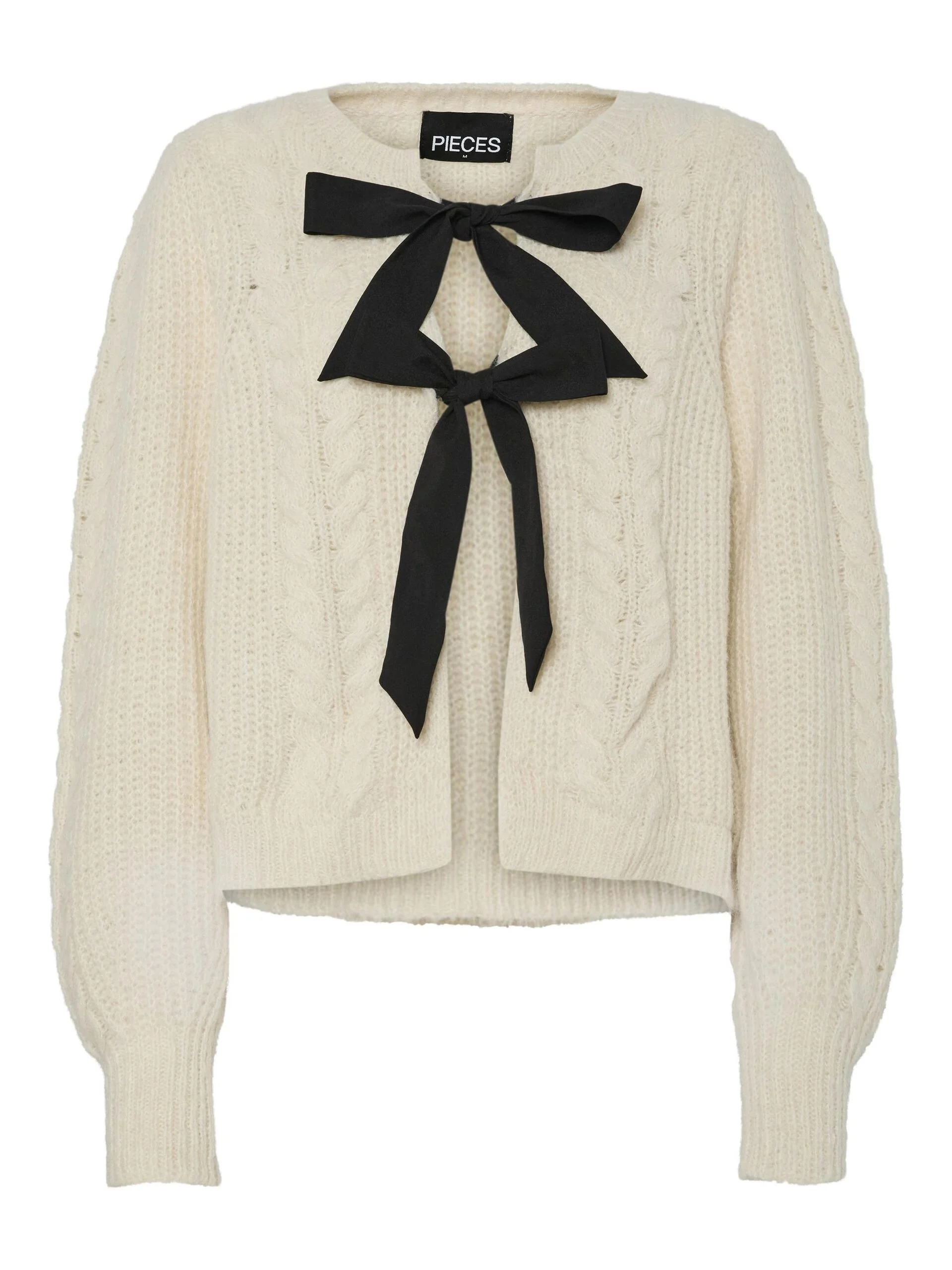 Pieces - PCROW LS O-NECK BOW KNIT BC Pieces - PCROW LS O-NECK BOW KNIT BC