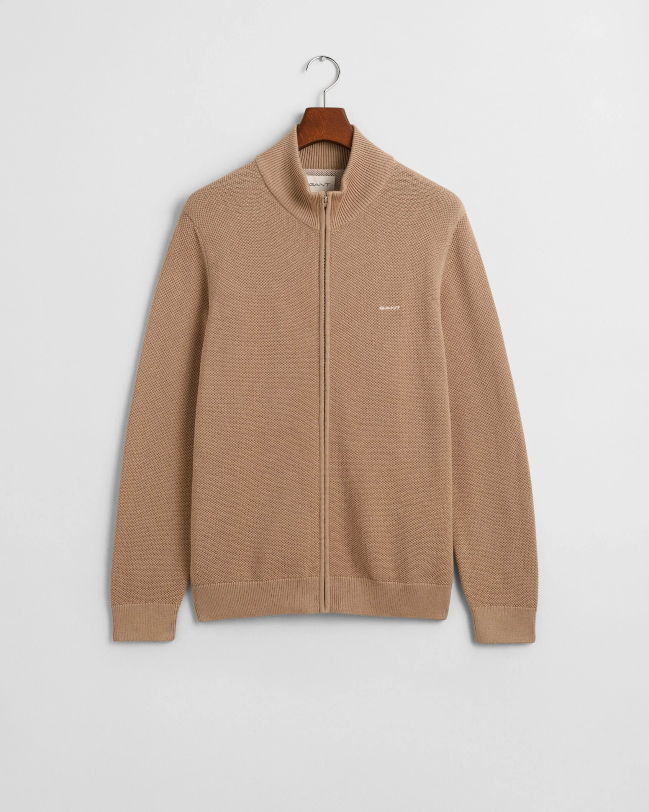 Gant - COTTON PIQUE ZIP CARDIGAN Gant - COTTON PIQUE ZIP CARDIGAN
