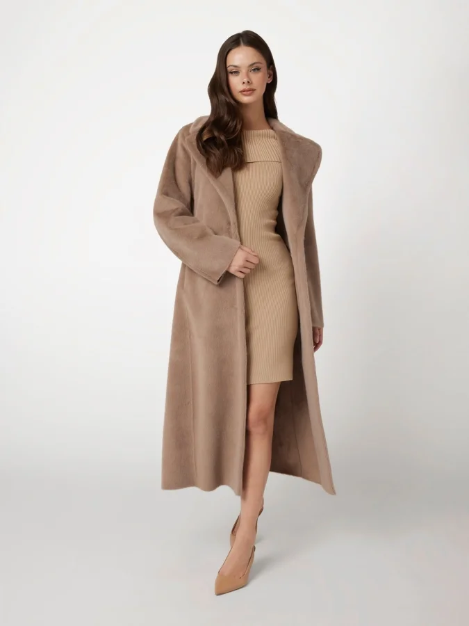 GUESS - ADA LONG FAUX FUR COAT