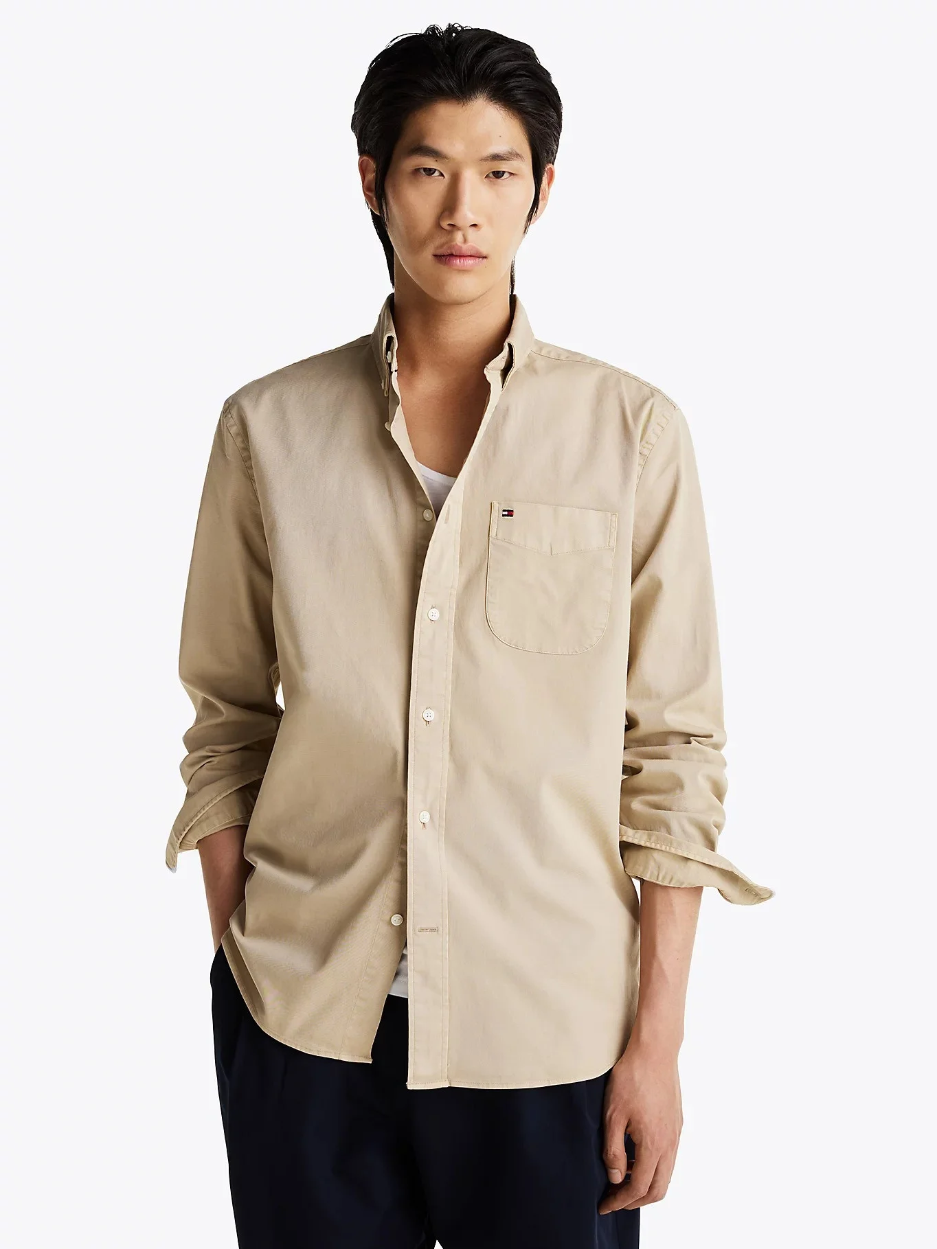 Tommy Hilfiger - GMD TWILL SOLID SHIRT Tommy Hilfiger - GMD TWILL SOLID SHIRT