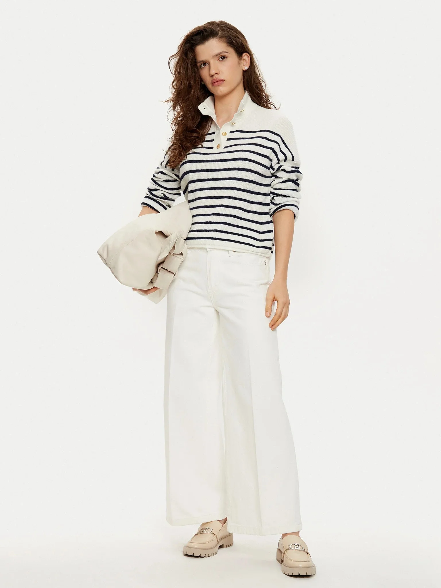 Tommy Hilfiger - WIDE LEG RW ECRU Tommy Hilfiger - WIDE LEG RW ECRU