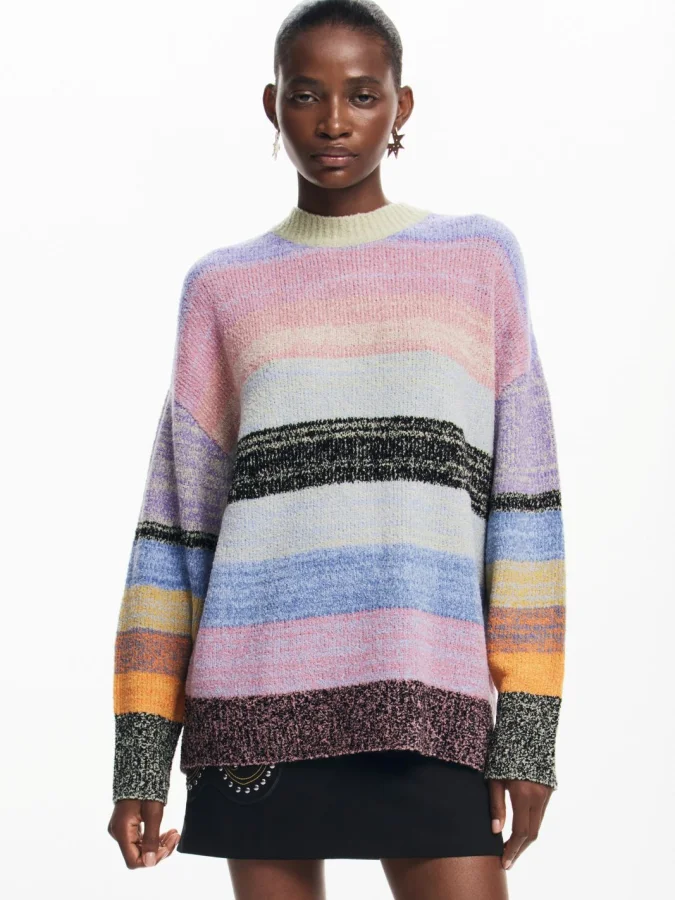 DESIGUAL - STRIPED KNIT...
