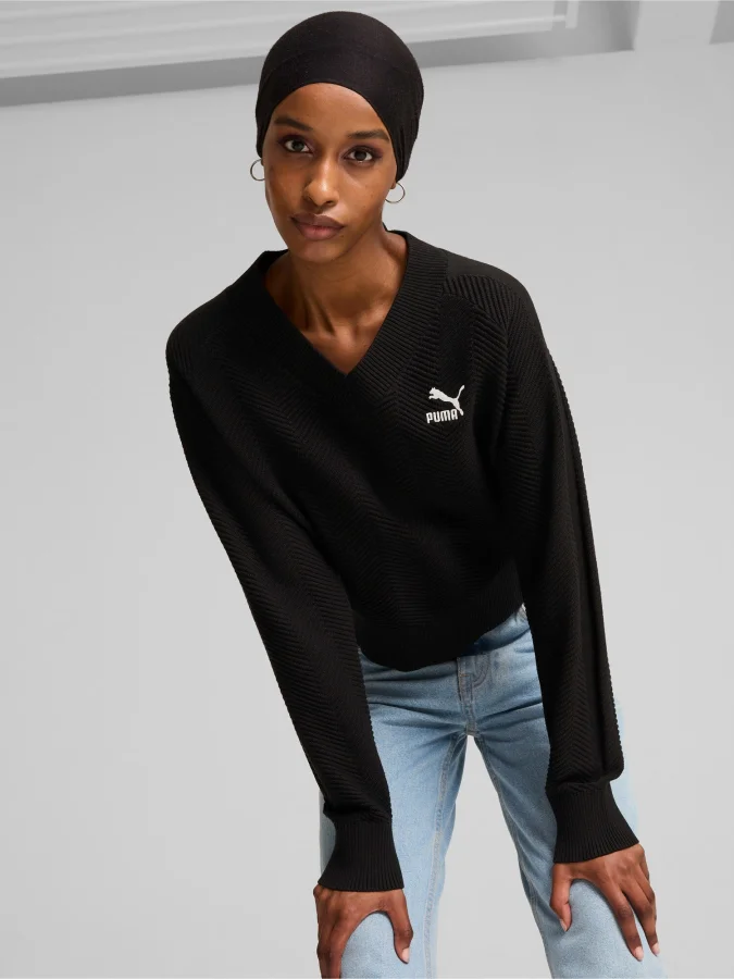 PUMA - T7 Knitted V-Neck Crew