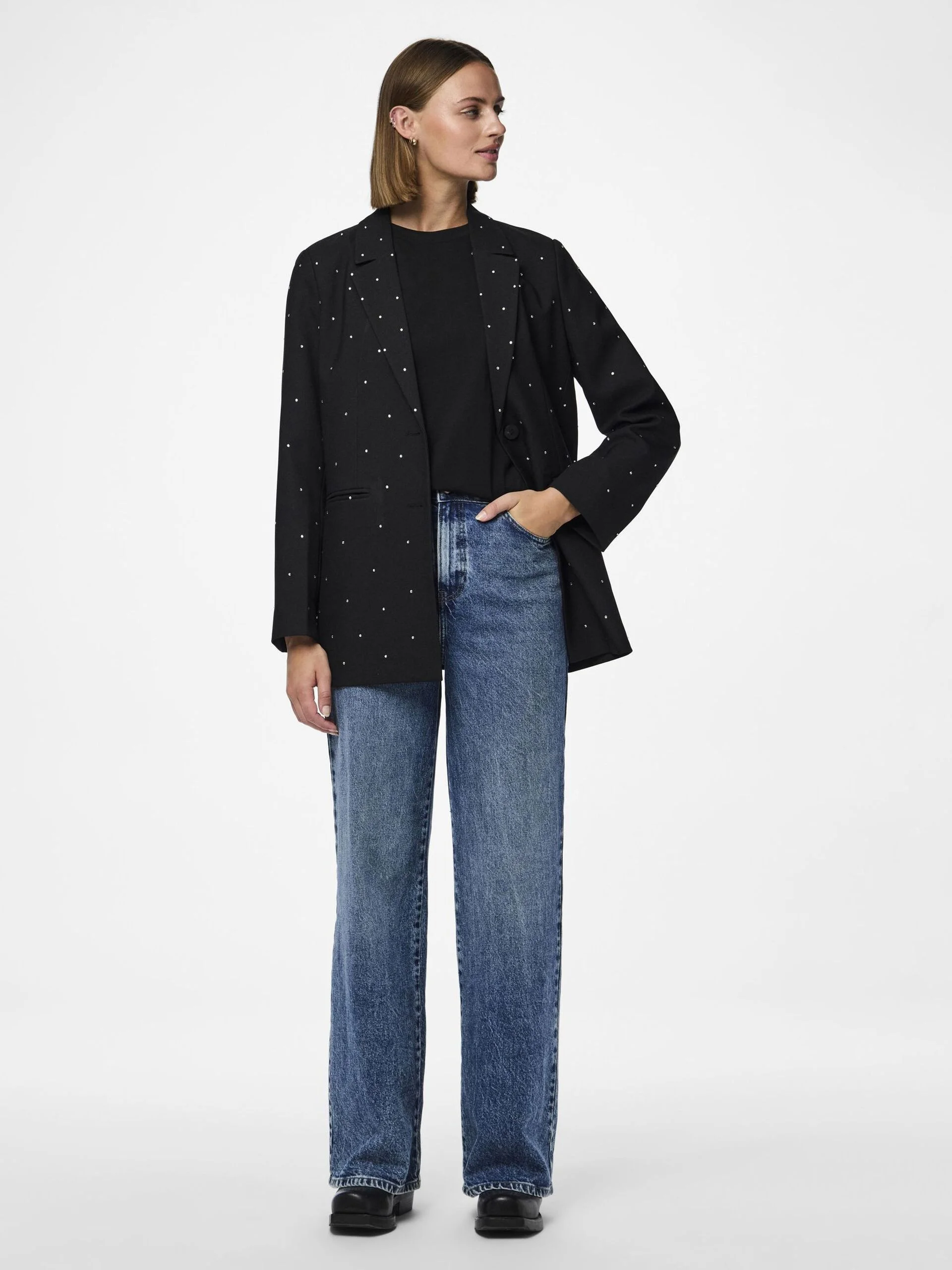 Pieces - PCPEVA RHINESTONE LOOSE BLAZER Pieces - PCPEVA RHINESTONE LOOSE BLAZER