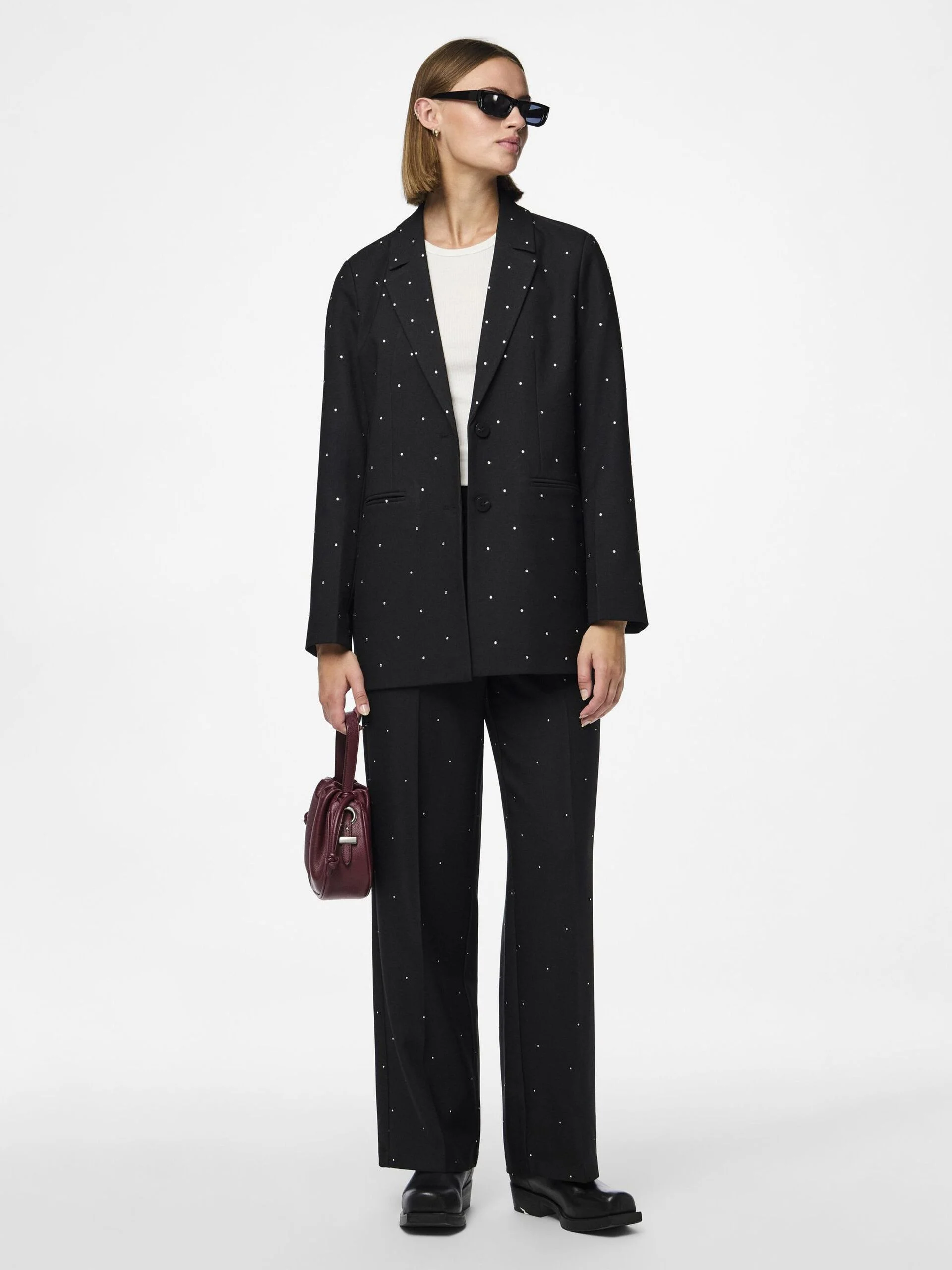 Pieces - PCPEVA RHINESTONE LOOSE BLAZER Pieces - PCPEVA RHINESTONE LOOSE BLAZER