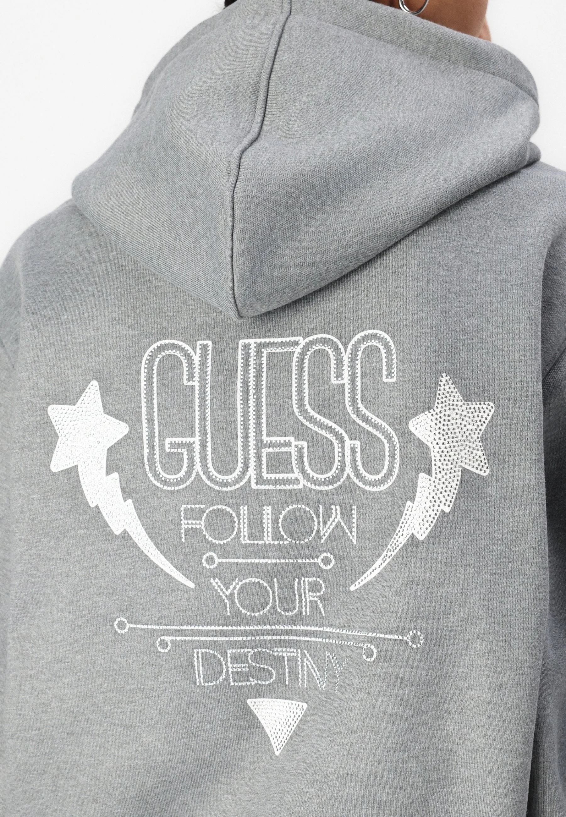 GUESS - HOODIE SHINY CORD SWEATSHIRT GUESS - HOODIE SHINY CORD SWEATSHIRT