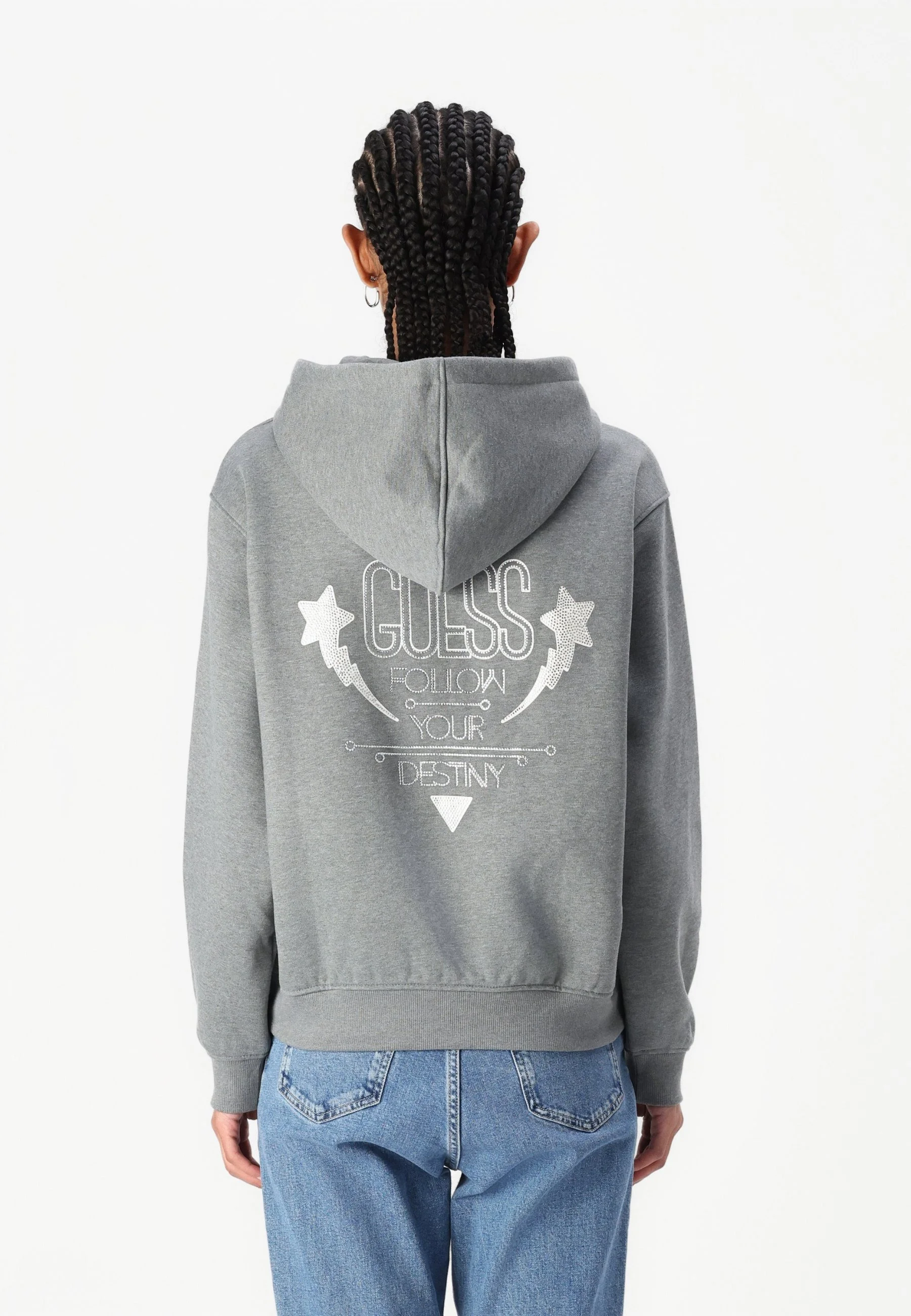 GUESS - HOODIE SHINY CORD SWEATSHIRT GUESS - HOODIE SHINY CORD SWEATSHIRT