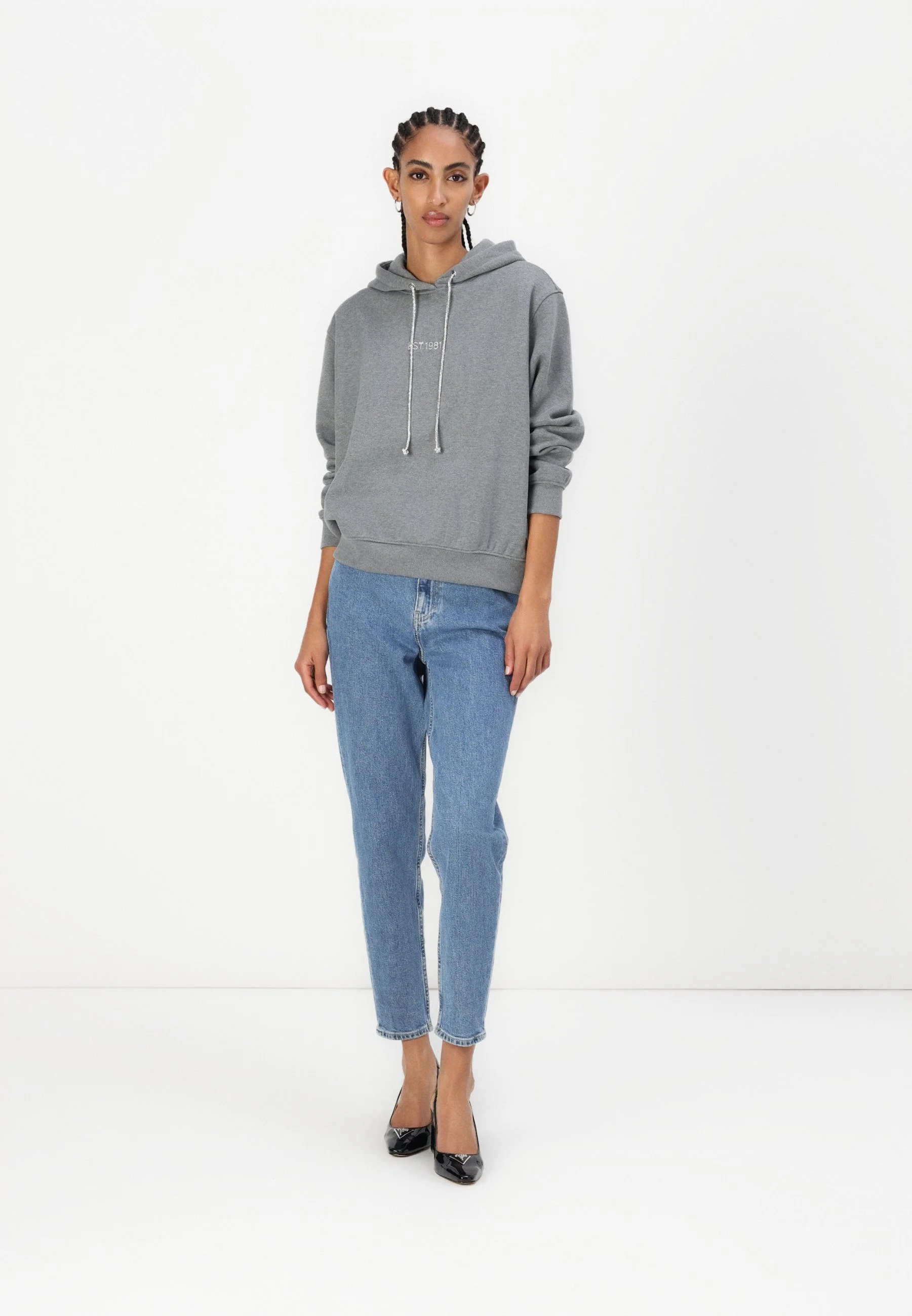 GUESS - HOODIE SHINY CORD SWEATSHIRT GUESS - HOODIE SHINY CORD SWEATSHIRT