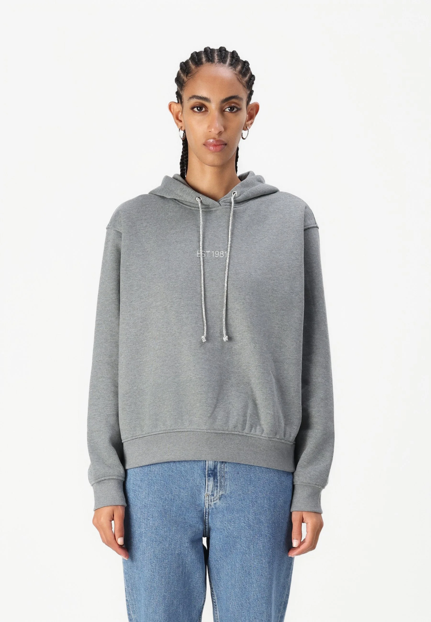 GUESS - HOODIE SHINY CORD SWEATSHIRT GUESS - HOODIE SHINY CORD SWEATSHIRT